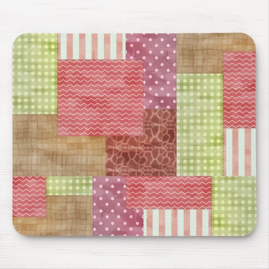 Tapis De Souris Country Patchwork Chic Pattern Quiltblocks (Devant)