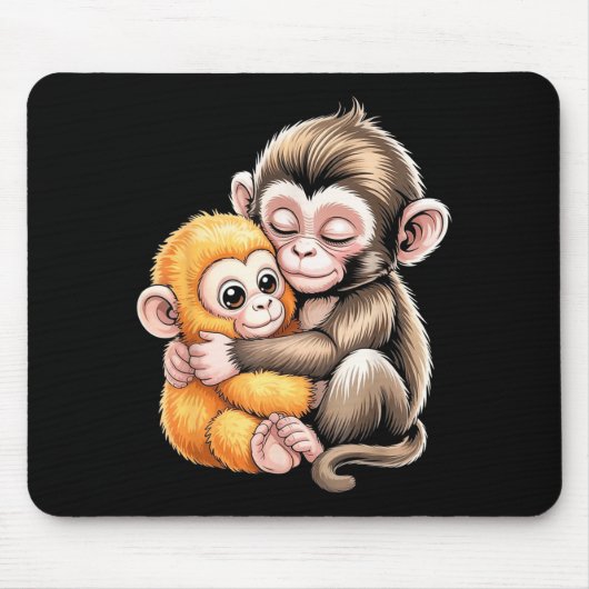 Tapis De Souris Coup de poing de bébé singe (Devant)