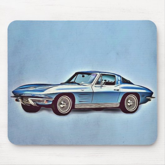 Tapis De Souris Coupe Chevrolet Corvette Sting Ray 1963 (Devant)