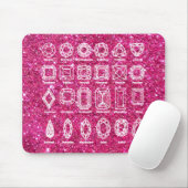 Tapis De Souris Coupes de diamant_Parties scintillant_rose (Avec souris)