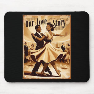 Tapis De Souris Couple Afro-Américain Vintage Dansant la Saint-Val