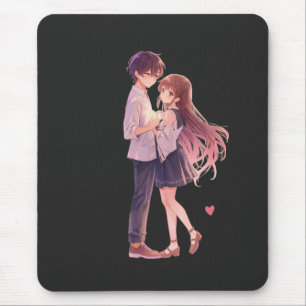 Tapis De Souris Couple Anime Romantique - Amoureux d'Esthétique Mi