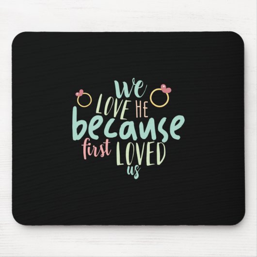 Tapis De Souris Couple Cadeau Parce Que First Nous Aimait (Devant)