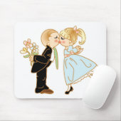 Tapis De Souris Couple de baiser mignon (Avec souris)