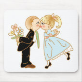 Tapis De Souris Couple de baiser mignon (Devant)
