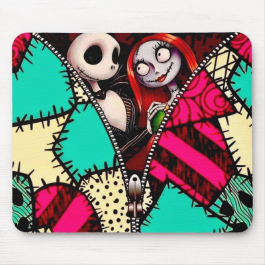 Tapis De Souris Couple d'Halloween lunaire (Devant)