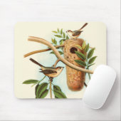 Tapis De Souris Couple d'oiseaux sur un nid perché sur une branche (Avec souris)