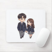 Tapis de Souris Couple École Drame Coréen Chibi Mi (Avec souris)