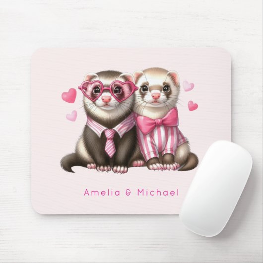 Tapis De Souris Couple mignon en amour (Avec souris)