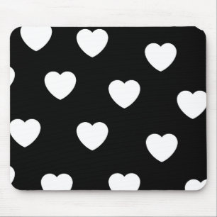 Tapis De Souris Couple noir et blanc minimaliste mou Valentine