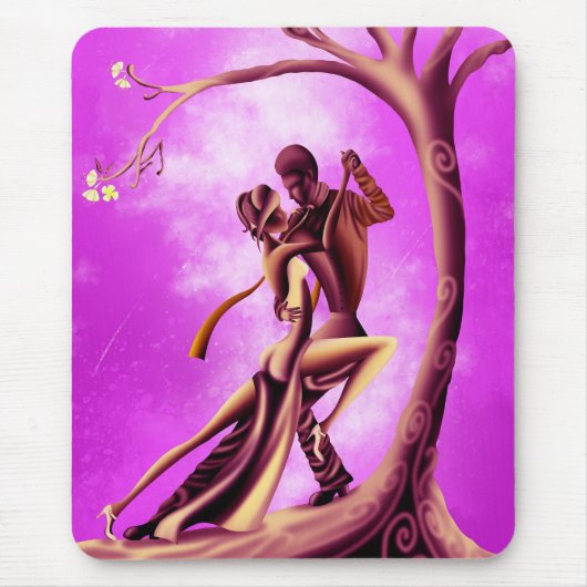 Tapis De Souris Couple romantique dansant le tango rose (Devant)