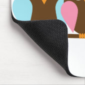 Tapis De Souris Couples bleus et roses de hiboux (Coin)