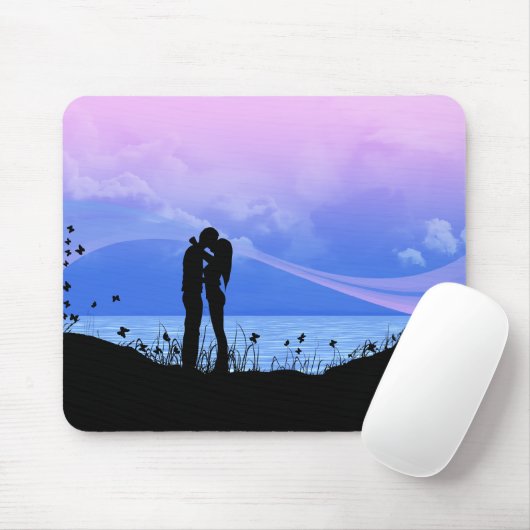 Tapis De Souris Couples de baiser romantiques (Avec souris)