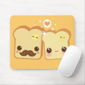 Tapis De Souris Couples mignons de pains grillés de Kawaii (Avec souris)