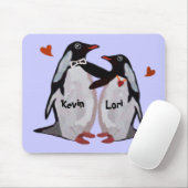 Tapis De Souris Couples Mousepads d'amour de pingouin (Avec souris)