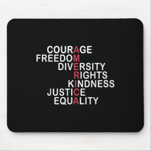 Tapis De Souris Courage Liberté Diversité Droits Gentillesse Justi