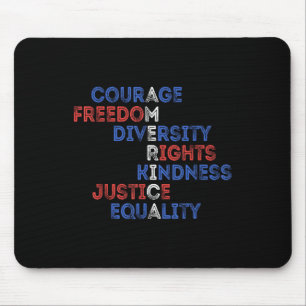 Tapis De Souris Courage Liberté Diversité Égalité Justice Rétro U