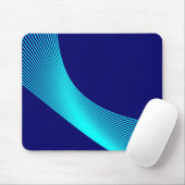Tapis De Souris Courbes Bézier - Cyan sur Bleu foncé 000066 (Avec souris)