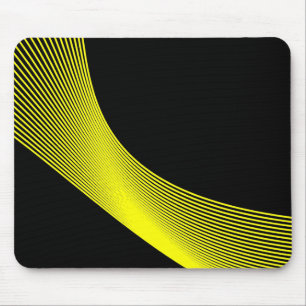 Tapis De Souris Courbes Bézier - Jaune sur Noir