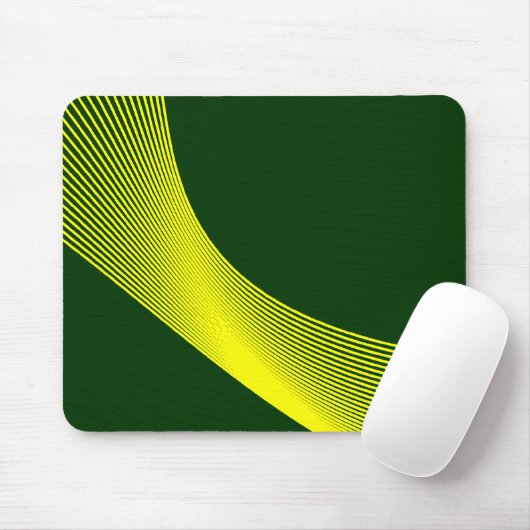 Tapis De Souris Courbes Bézier - Jaune sur Vert foncé 003300 (Avec souris)