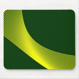 Tapis De Souris Courbes Bézier - Jaune sur Vert foncé 003300