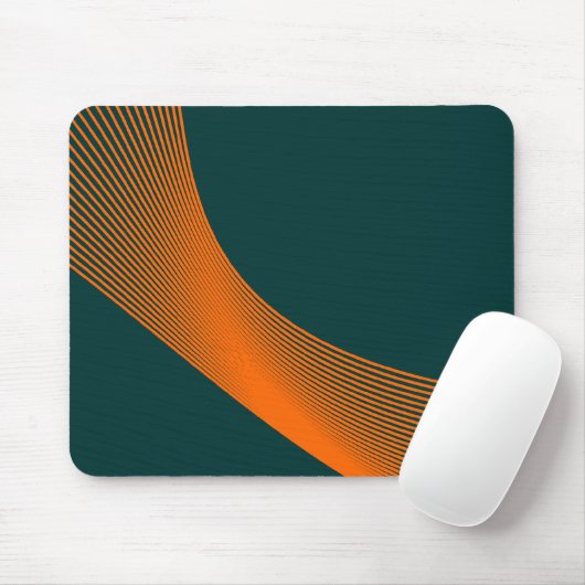 Tapis De Souris Courbes Bézier - Orange sur Vert foncé 003333 (Avec souris)