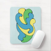 Tapis De Souris Courbes d'insertion (Jaune, Bleu, Vert) (Avec souris)