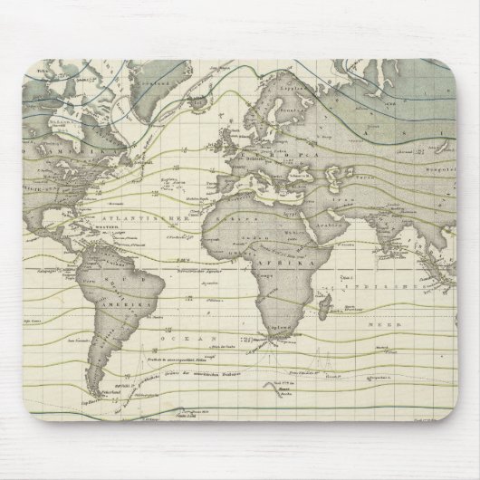 Tapis De Souris Courbes isothermes du système d'Alexander von Humb (Devant)