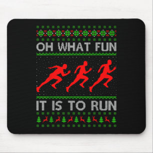 Tapis De Souris Courir Noël Doux moche Oh Quel Amusement C'Est T