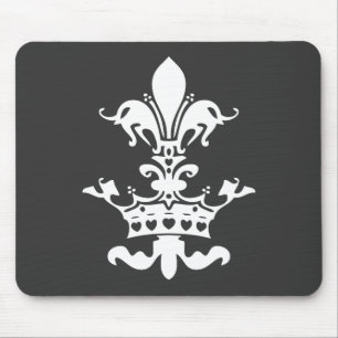 Tapis De Souris Couronne de coeur de Fleur - noir