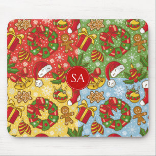 Tapis De Souris Couronne de Noël, Ornements de Noël, Casquette de