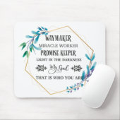 Tapis De Souris Couronne florale bleue chrétienne (Avec souris)