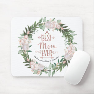 Tapis De Souris Couronne florale rose devoir Meilleure maman qui s