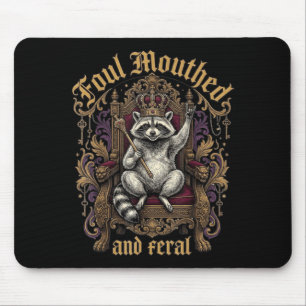 Tapis De Souris Couronne Gothique de Raton Laveur Féroce et Mal Em