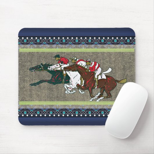 Tapis De Souris Course Chevaux Souris Pad (Avec souris)