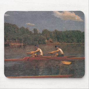 Tapis De Souris Course de bateaux à rames sur la rivière