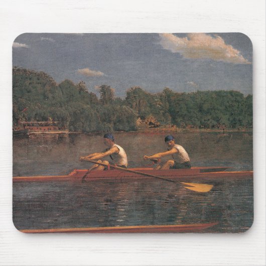 Tapis De Souris Course de bateaux à rames sur la rivière (Devant)