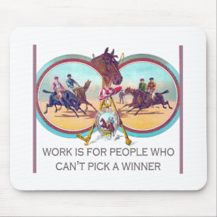 Tapis De Souris Course de chevaux drôle - travaillez pour les