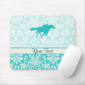 Tapis De Souris Course de chevaux turquoise (Avec souris)