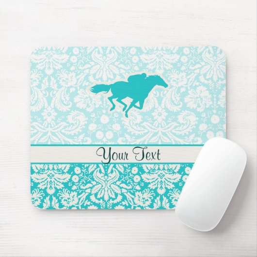 Tapis De Souris Course de chevaux turquoise (Avec souris)