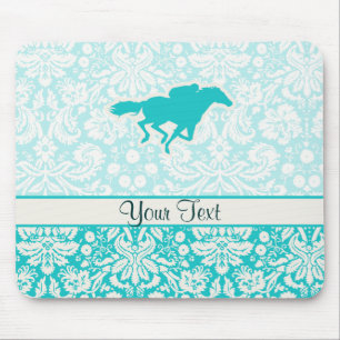 Tapis De Souris Course de chevaux turquoise