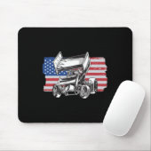 Tapis De Souris Course de Sprint Car Drapeau Usa (Avec souris)
