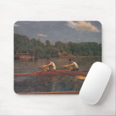 Tapis De Souris Course en bateau d'aviron sur la rivière (Avec souris)