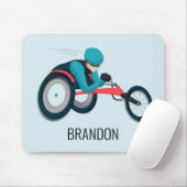 Tapis De Souris Course en fauteuil roulant (Avec souris)