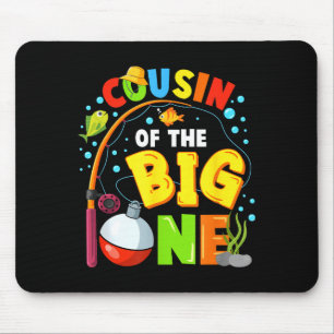 Tapis De Souris Cousin du grand pêcheur garçon d'anniversaire fami