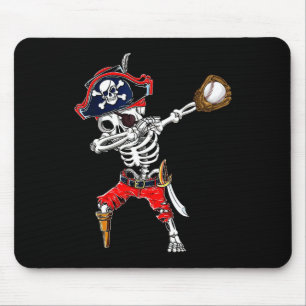 Tapis De Souris Coût d'Halloween de la balle de baseball Skeleton
