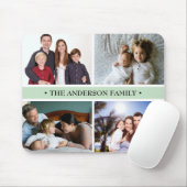 Tapis De Souris Coutume en pastel de collage de photo du vert 4 (Avec souris)