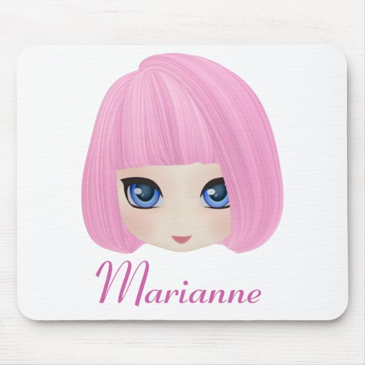 Tapis De Souris Coutume Girly Mousepad de Marianne de fille (Devant)