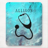 Tapis De Souris Coutume Médicale de marbre de turquoise de (Devant)