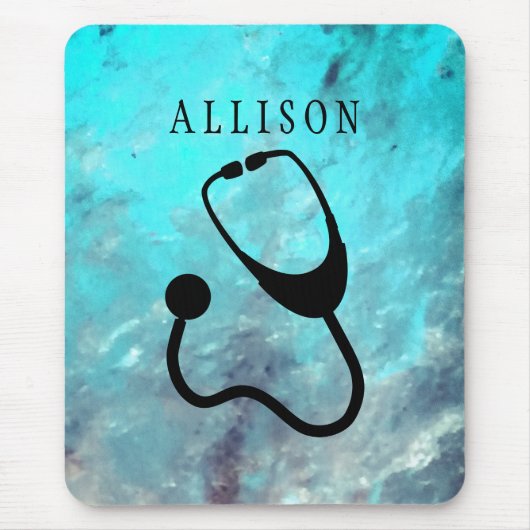 Tapis De Souris Coutume Médicale de marbre de turquoise de (Devant)